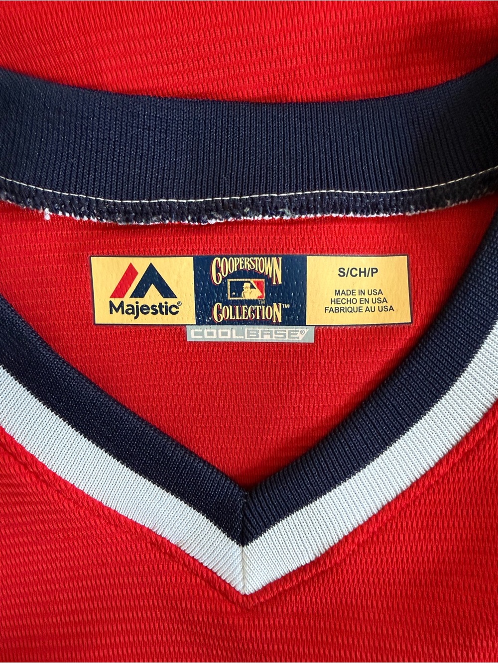 Majestic Cooperstown Cleveland Indians 1974 Retro Jersey Red S Vintage Throwback - Picture 5 of 11